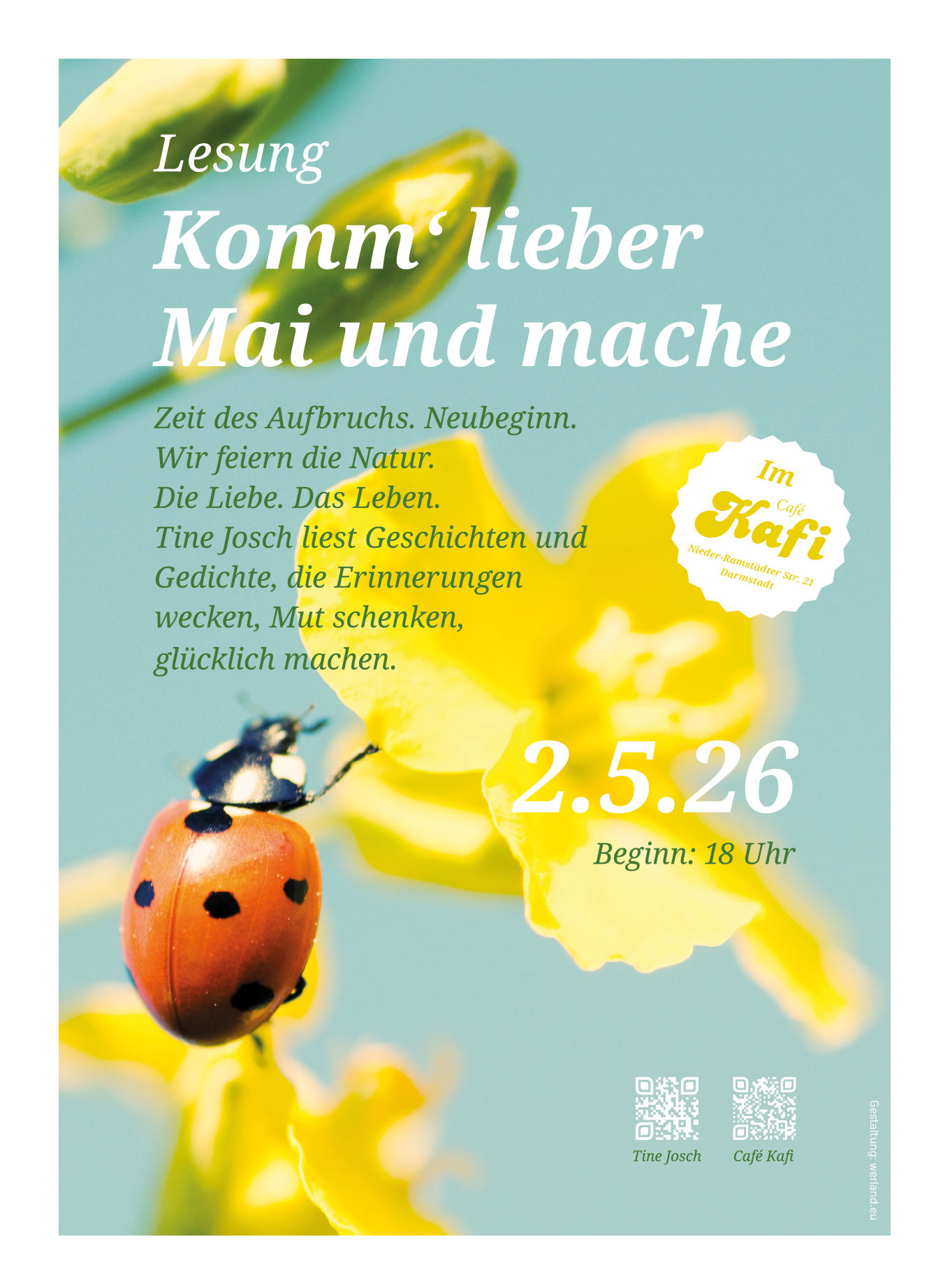 Plakat Design für Lesung in Darmstadt