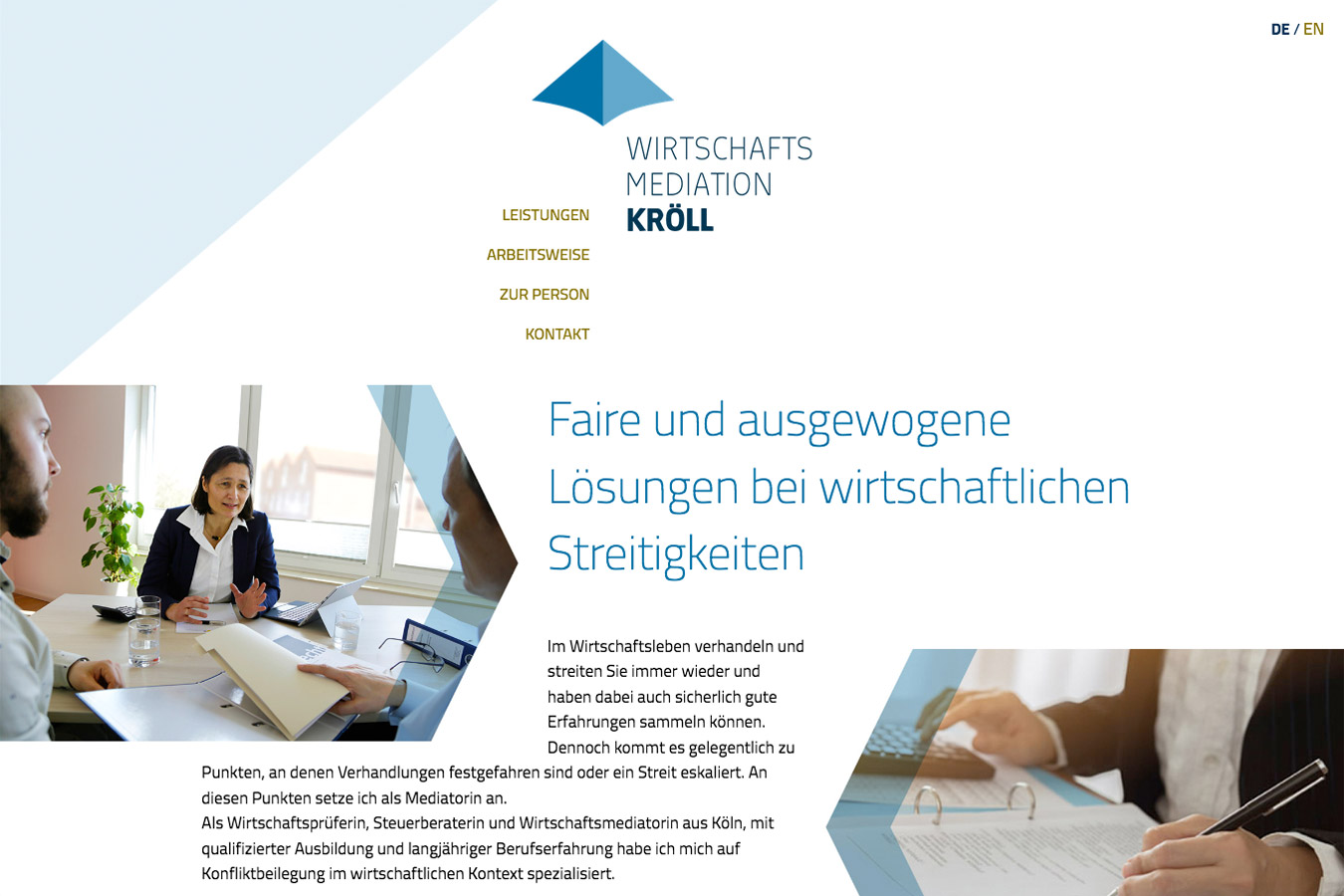 Webdesign für Wirtschaftmediatorin Katja Kröll
